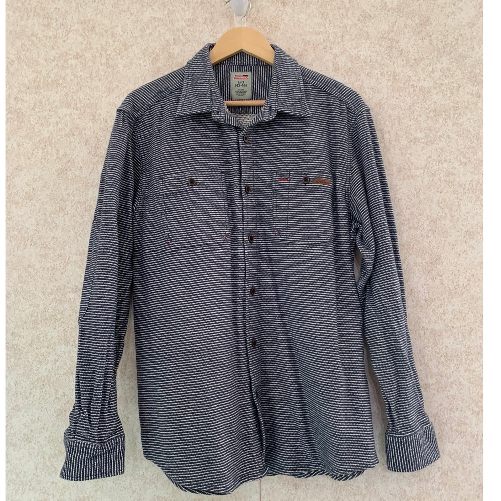 Dickie's Men's Blue/White Button Down Size Large